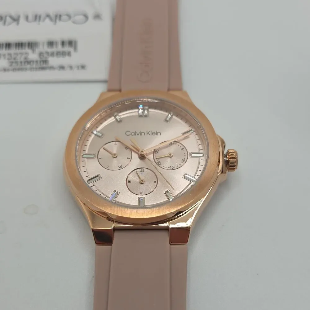 Calvin Klein Women’s Vibrancy Blush 38mm Quartz Watch Pink Strap Rose w/ Box